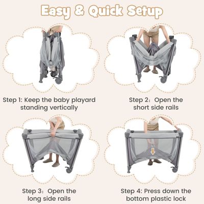 5 in 1 Portable Baby Playard Nursery Center with Cradle & Storage Basket