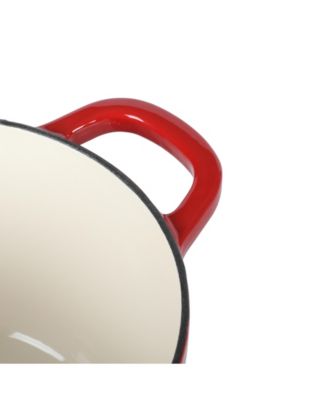 3 Qt Enamel Cast Iron Sauce Pan W/Lid - Gradient Red