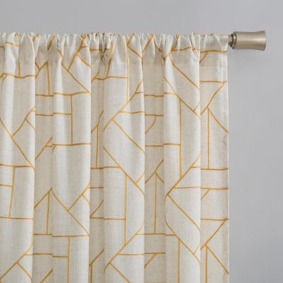 Jigsaw Embroidery Linen Blend Curtain