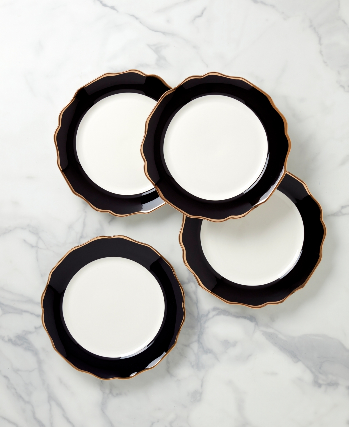 Lenox Contempo Luxe Black Accent Plates, Set Of 4 In Black