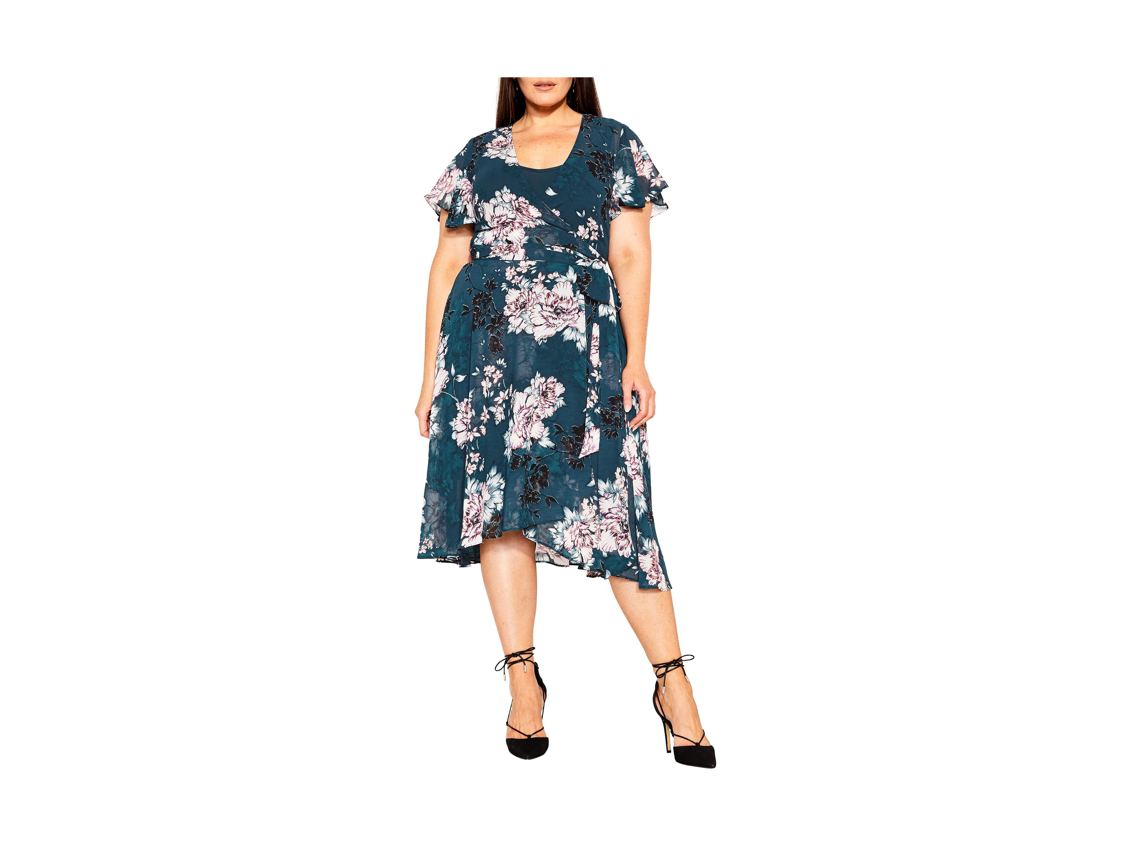 City Chic Plus Blossom Short Sleeve Dress