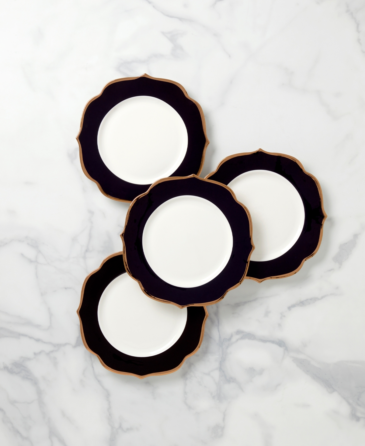 Lenox Contempo Luxe Black Accent Plates, Set Of 4 In Black