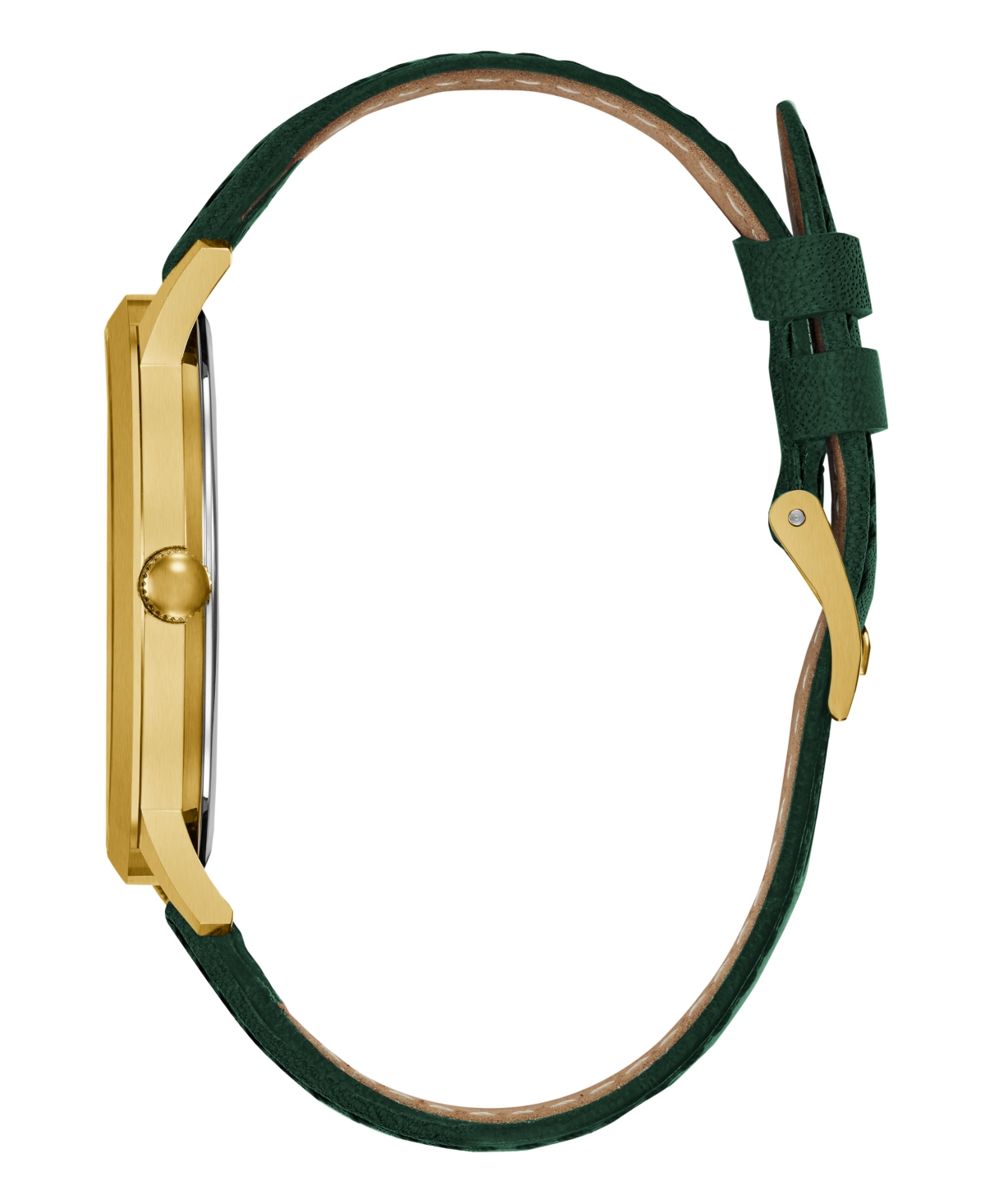 Guess Men's Analog Green Leather Watch, 44mm In Green
