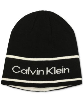 Men's Jacquard Stripe Logo Beanie