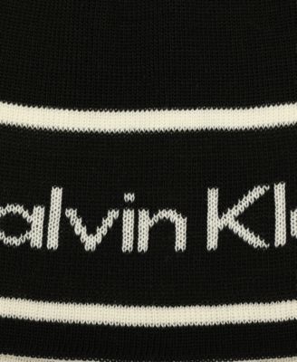 Men's Jacquard Stripe Logo Beanie