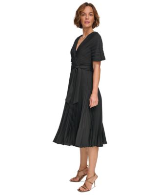 DKNY Women's Pleated Fit & Flare Dress