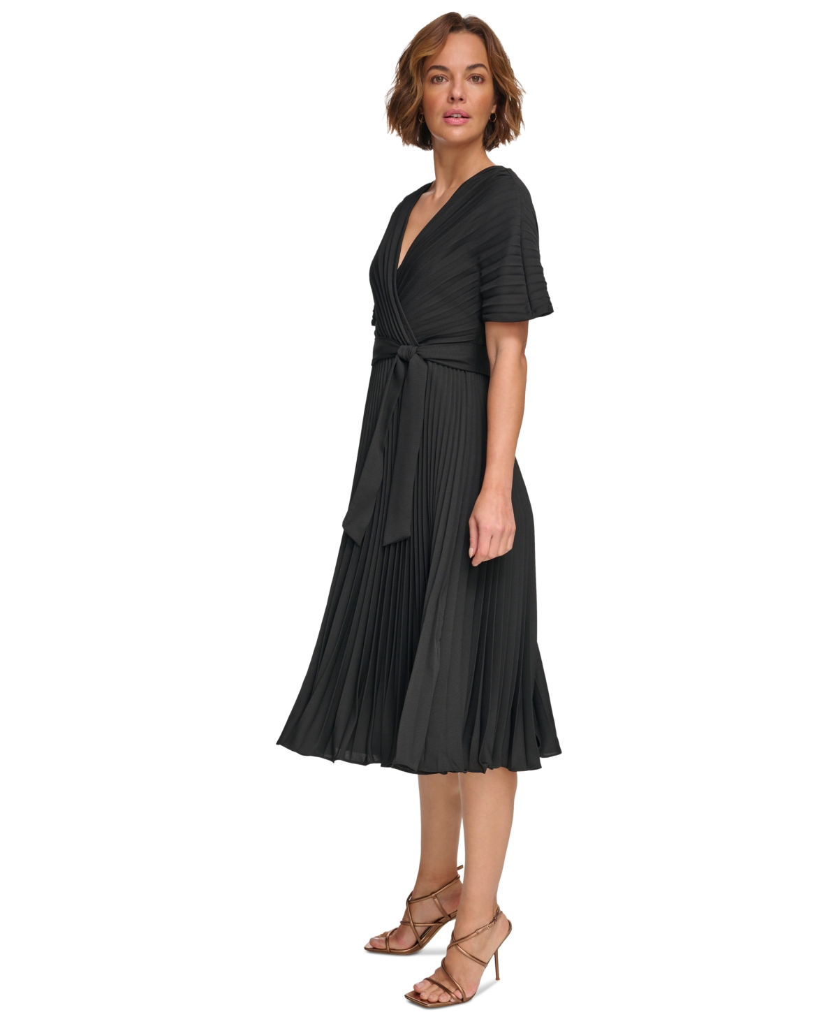 Dkny Women's Pleated Fit & Flare Dress