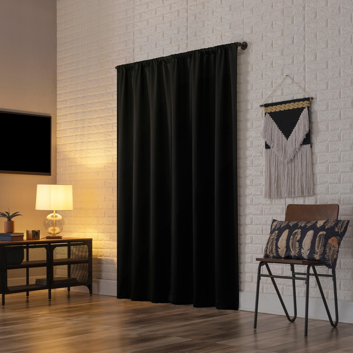 Bergen Theater Grade Extreme 100% Blackout Rod Pocket Curtain Panel