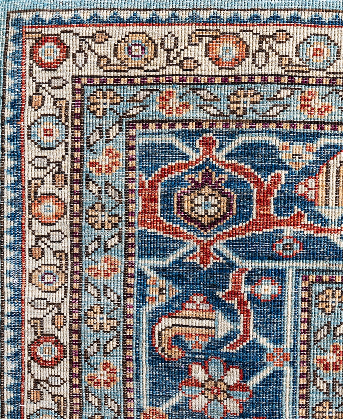 Adorn Hand Woven Rugs Serapi M1993 8'2"x9'3" Area Rug In Light Blue