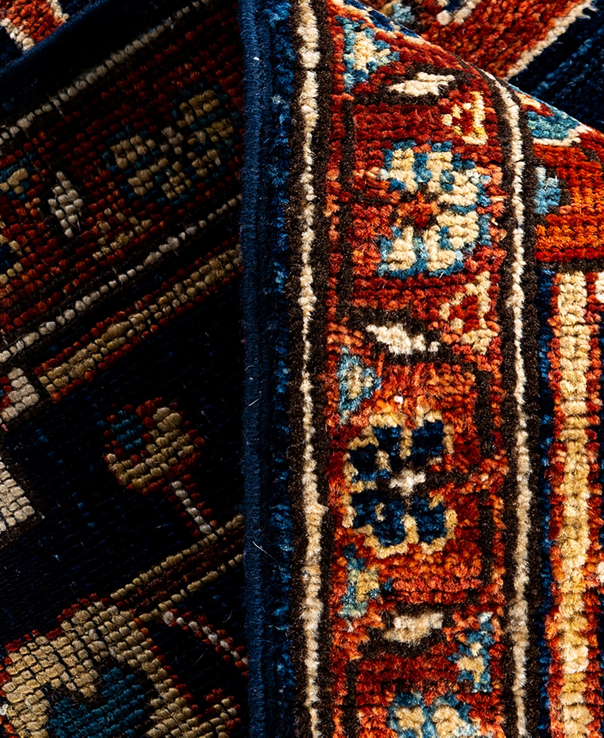 Adorn Hand Woven Rugs Serapi M1993 2'7"x9'9" Runner Area Rug In Blue