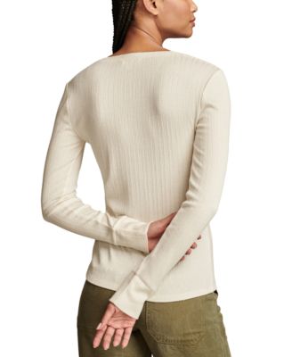 Women's Ribbed Henley Top 
