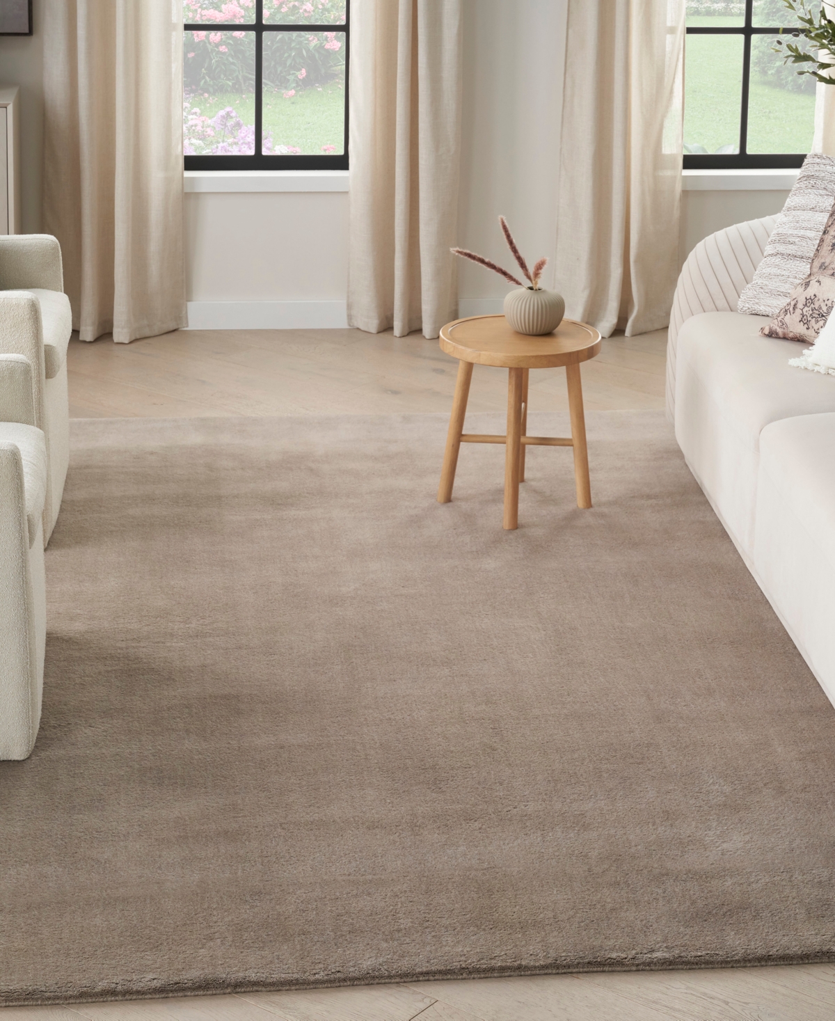 Nourison Home Plush Cloud Plc01 7'9"x9'9" Area Rug In Taupe
