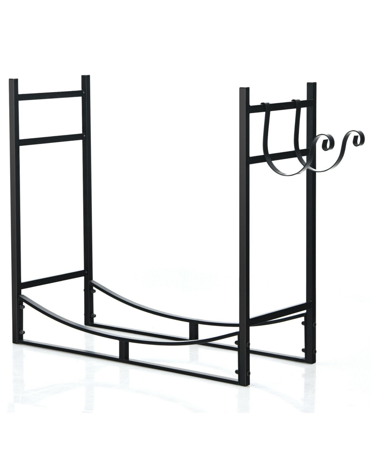 Givimo 33 Inch Firewood Rack with Removable Kindling Holder Steel Fireplace Wood