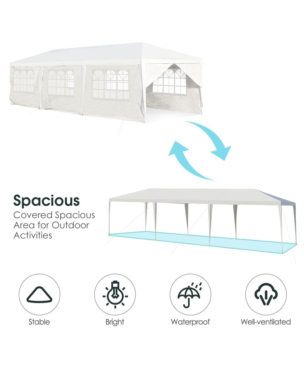Givimo 10 x 30 Feet Outdoor Canopy Tent with 6 Removable Sidewalls and 2 Doorways