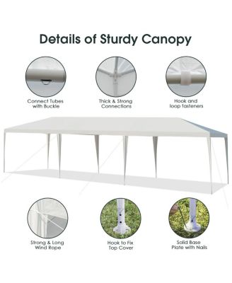10 x 30 Feet Gazebo Canopy Tent with Connection Stakes and Wind Ropes