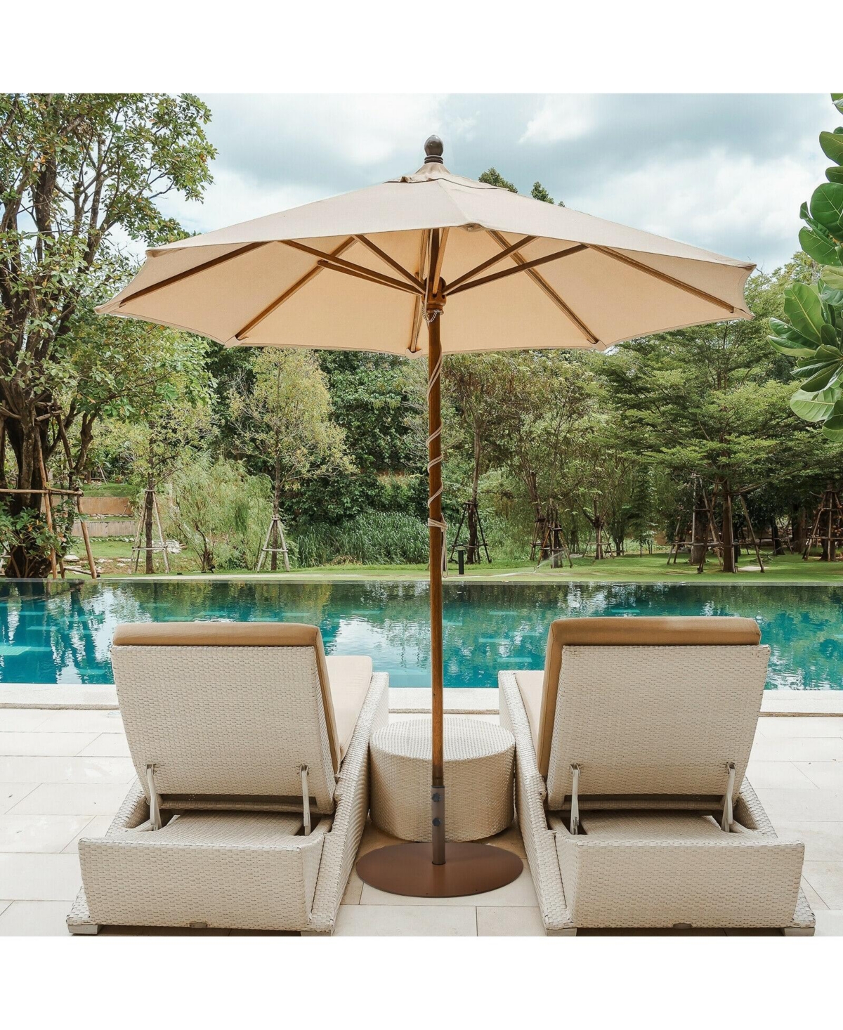 Givimo Outdoor Steel Umbrella Base Stand for Backyard and Poolside