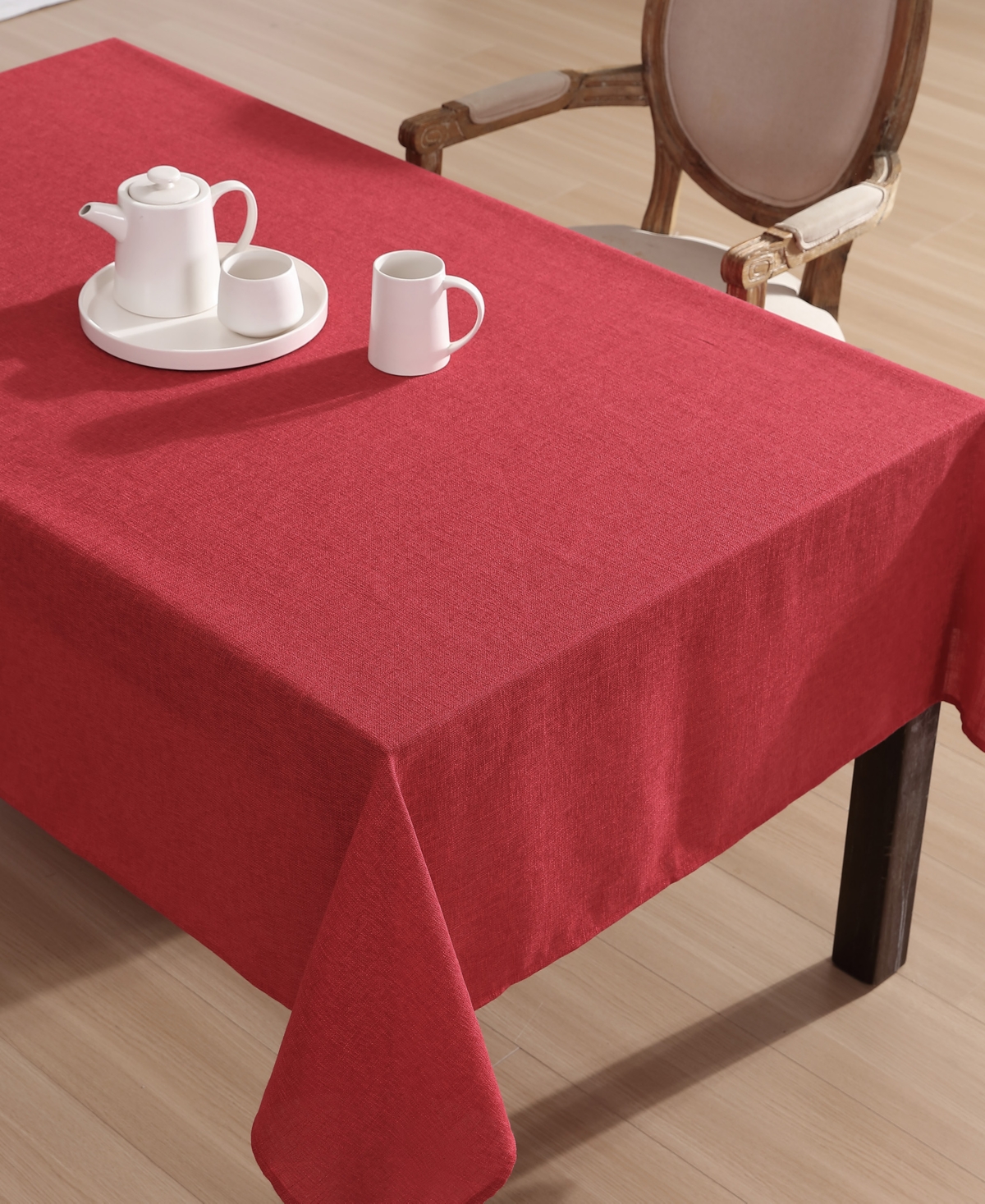 Laura Ashley Harper Tablecloth, 60"w X 120"l In Red