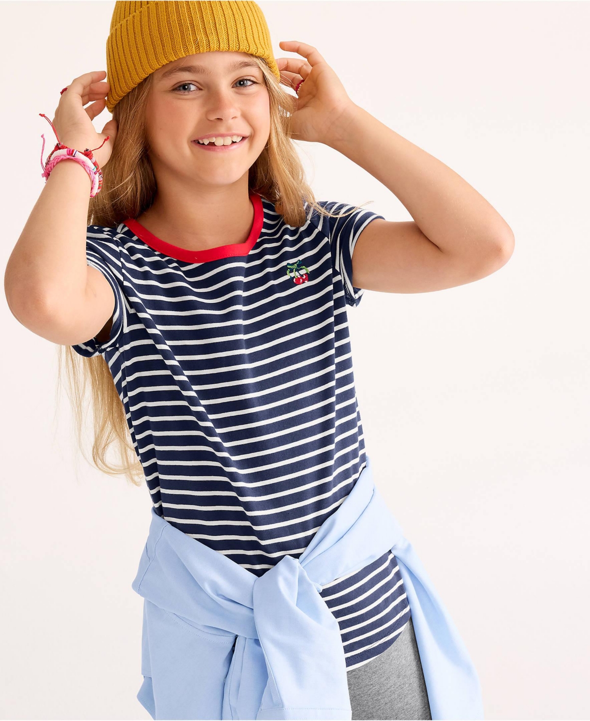 Lands' End Big Girls Plus Short Sleeve Curved Hem Graphic Tee Shirt