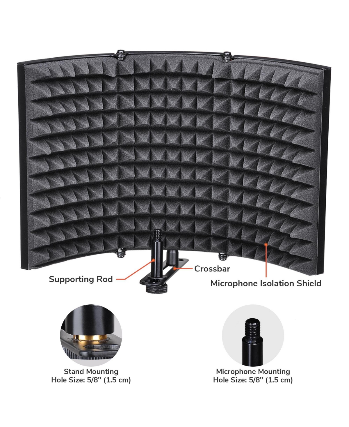 Yescom Studio Microphone Isolation Shield Acoustic Foam Panel Soundproof Filter Recording Panel