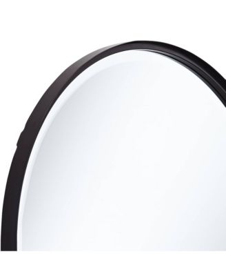 Clara Arch Top Vanity Decorative Wall Mirror Modern Beveled Matte Black Metal Frame 24" Wide for Bathroom Bedroom Living Room Home Entryway