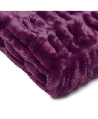Premium Ruched Faux Fur & Mink Reversible Blanket, Throw