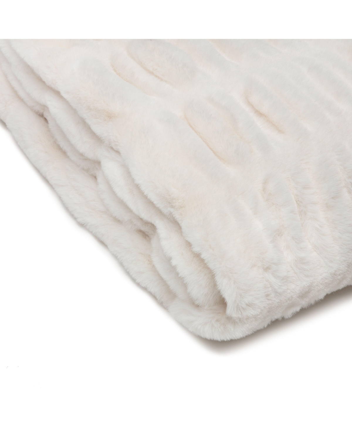 Chanasya Premium Ruched Faux Fur Throw Blanket - Luxurious, Soft Reversible Mink Blanket - 92