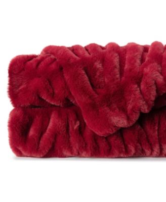 Premium Ruched Faux Fur & Mink Reversible Blanket, Throw