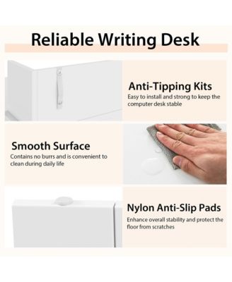 48'' Computer Desk Study Writing Workstation w/ Bookshelf & Monitor Stand Riser