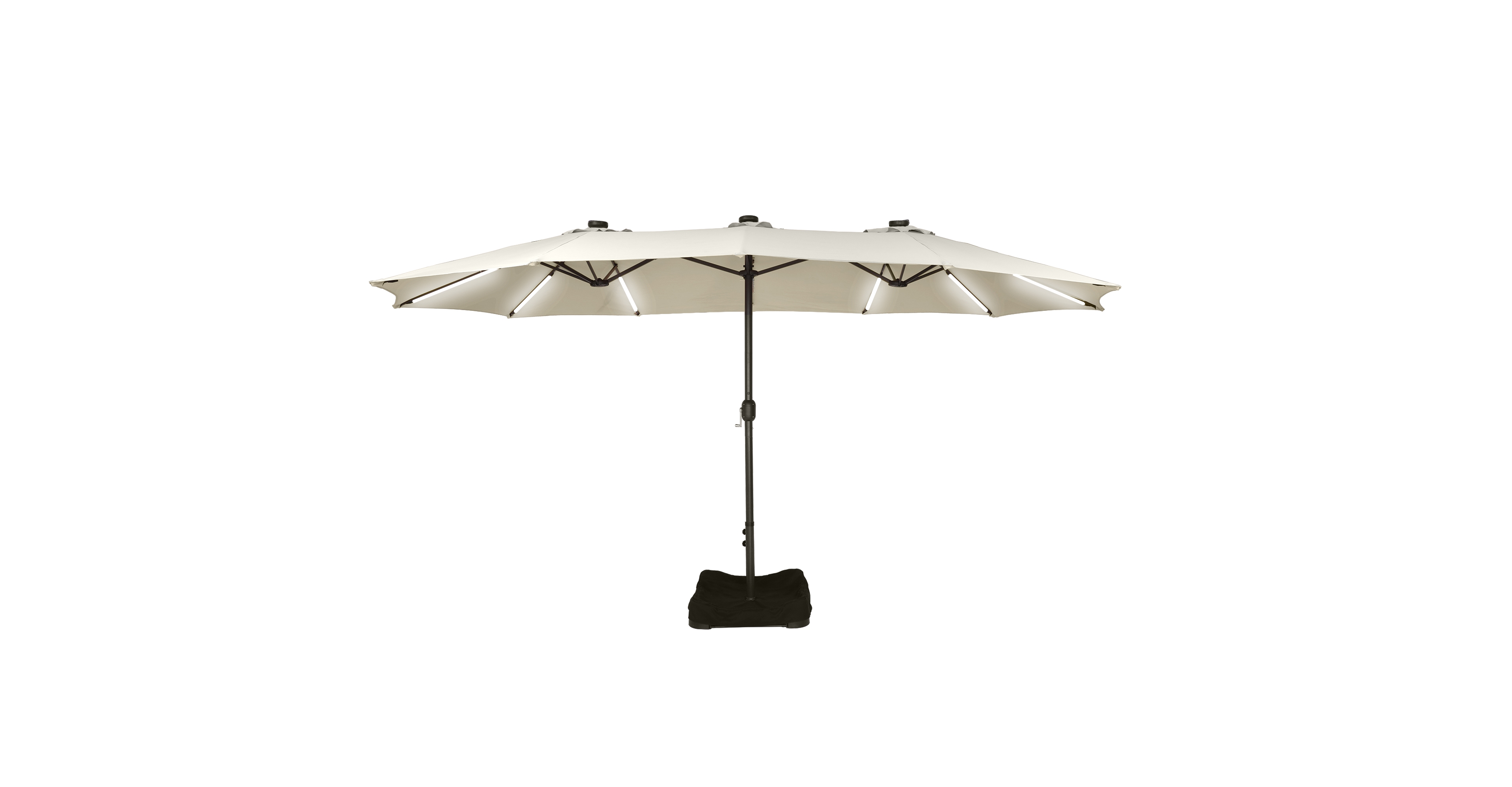 Casainc Outdoor Double-Sided Rectangular Led Light Market Umbrella With Base and Cover