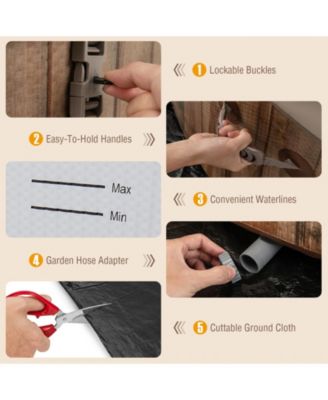 72 Inches Inflatable Hot Tub SPA with 120 Air Jets Electric Heater Pump for 4-6 Person-Coffee