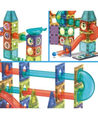 Magnetic Light-Up 3D Tiles Building Set – 110 Piece STEM Marble Run Blocks for Kids, Fun Educational Toy for Boys & Girls Ages 3-10+