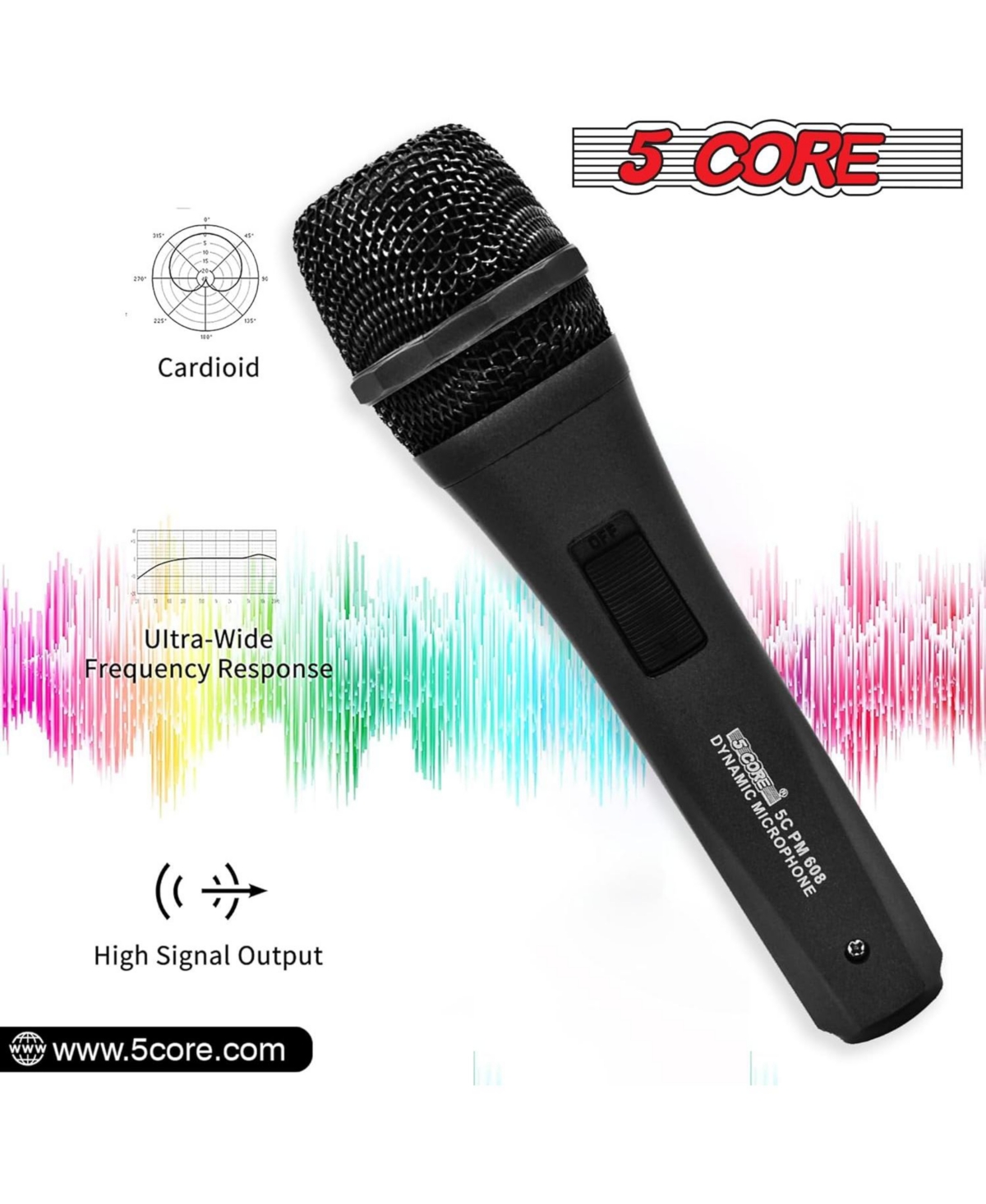 5 Core Microphone Xlr Dynamic Karaoke Singing Handheld Microfono Professional Vocal Dj Music Mic