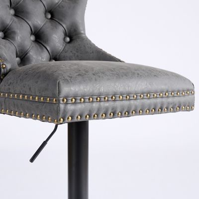  Retro-Style Adjustable Barstools with Tufted Backs