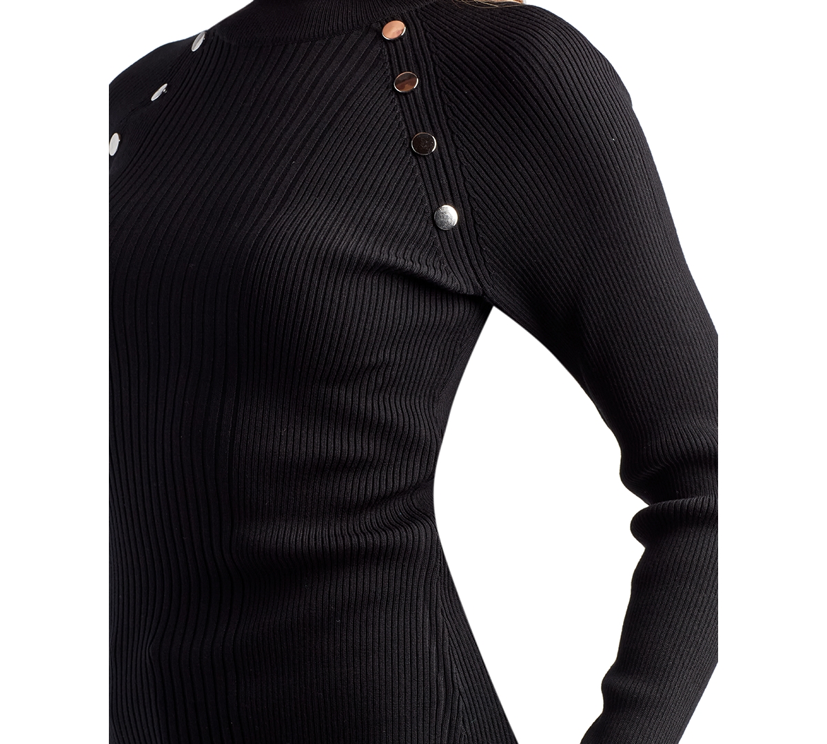 Bcx Juniors' Mock-Neck Raglan-Sleeve Rib-Knit Sweater