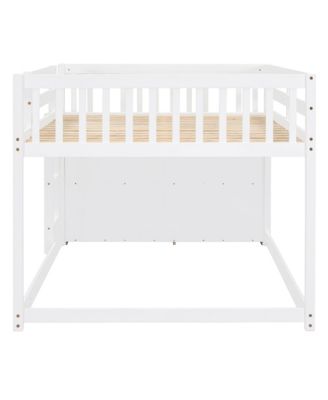 Streamdale Full over Full Bunk Bed with 4 Drawers and 3 Shelves-Gray