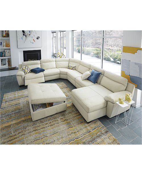 furniture closeout! julius leather power reclining sectional sofa