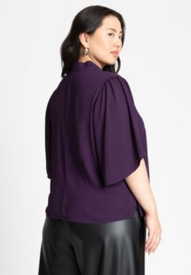 Women's Bow Blouse With Flutter Sleeve