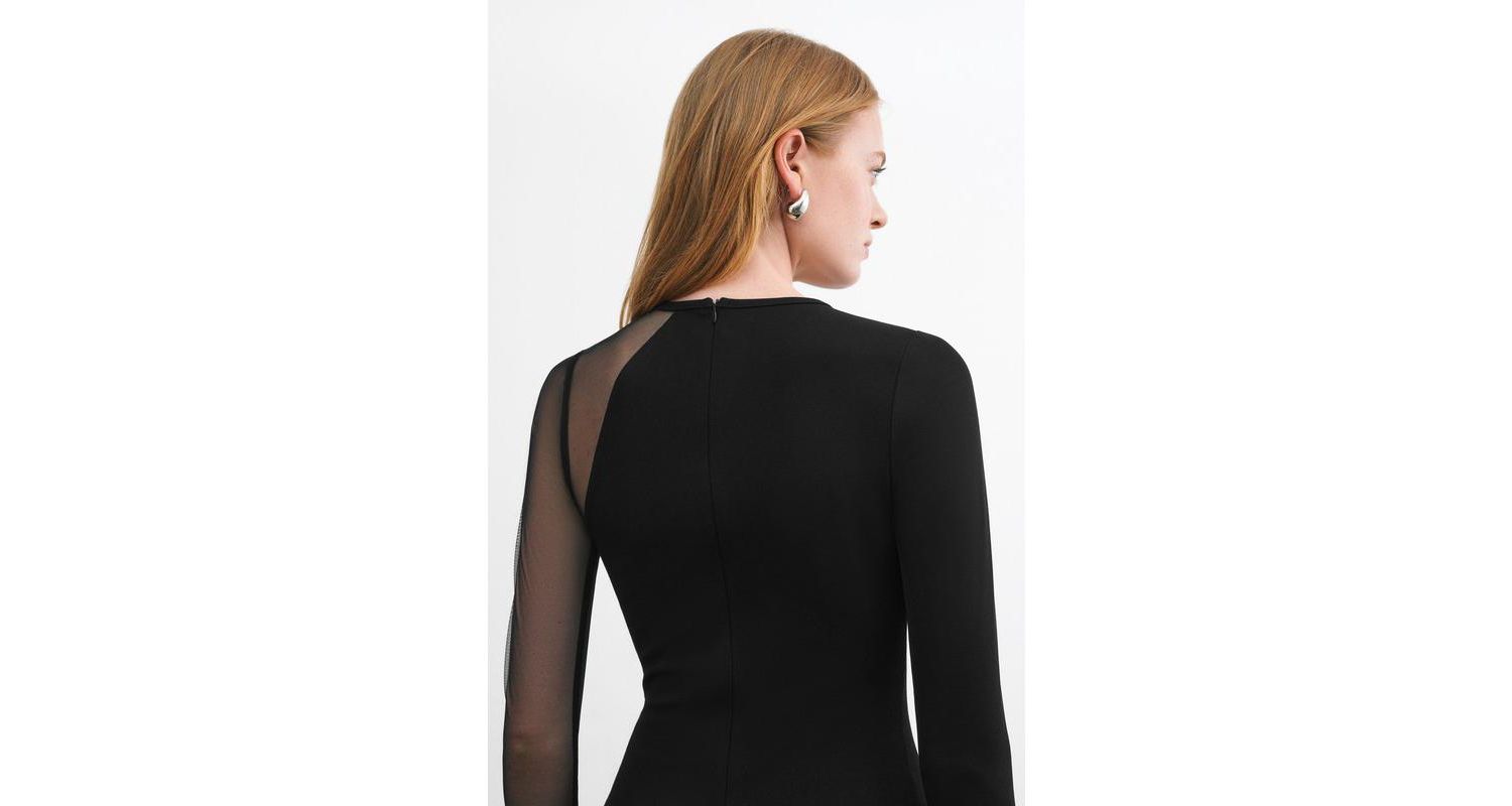 Women's Ludlow One-Sleeve Sheer Mesh Mini Dress