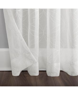 Tamaryn Embroidered Trellis Sheer Rod Pocket Curtain Panel