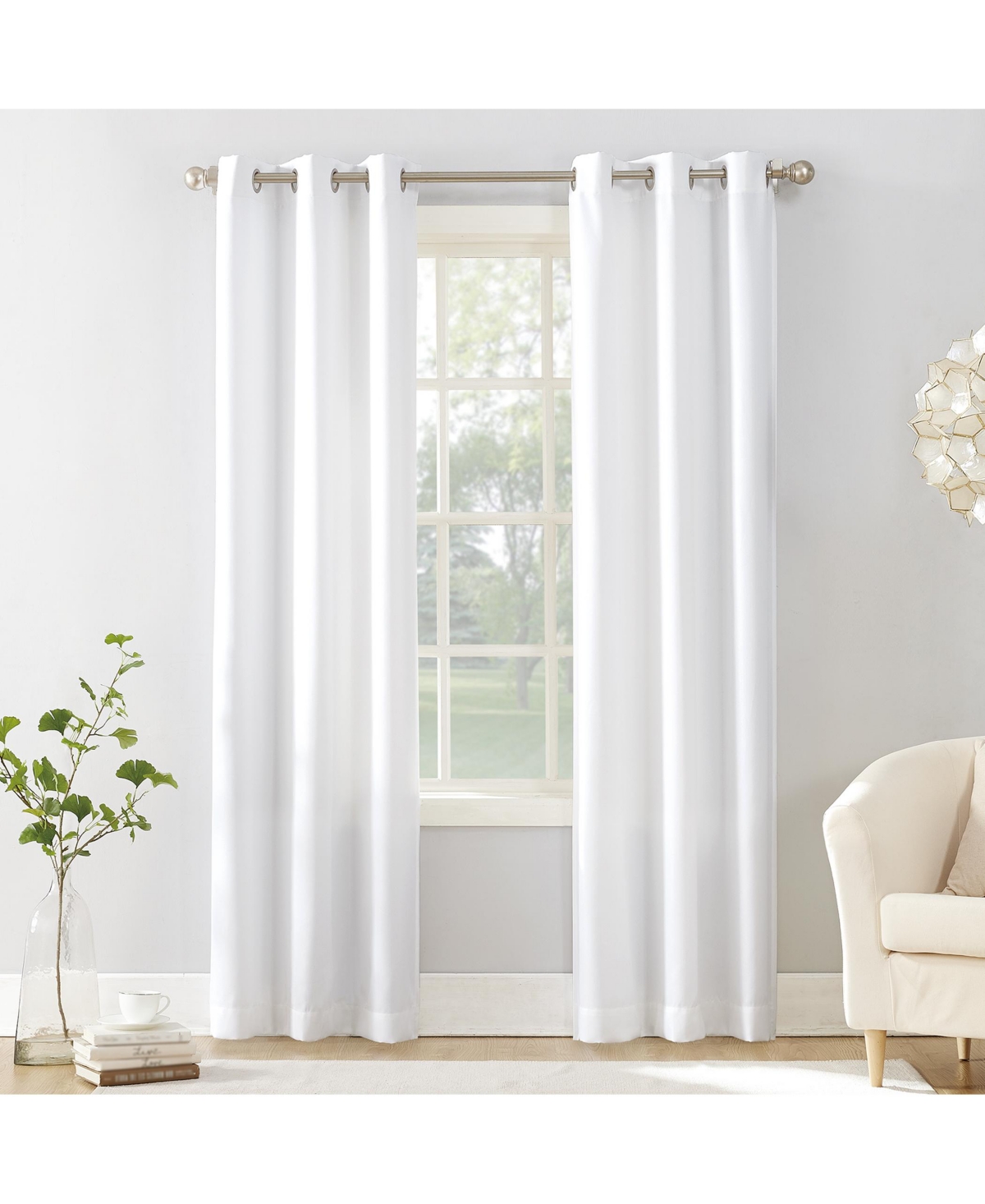 No. 918 Valerie Heathered Texture Semi-Sheer Grommet Curtain Panel