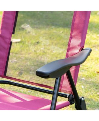 Folding Patio Chairs with Adjustable Sling Back (Set of 2)