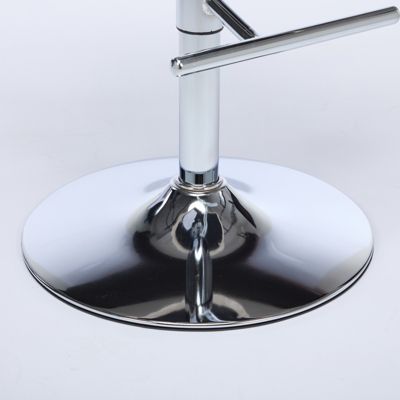 Set of 2 Adjustable Bar Stools with Chrome Base and Tufted Back, Blue