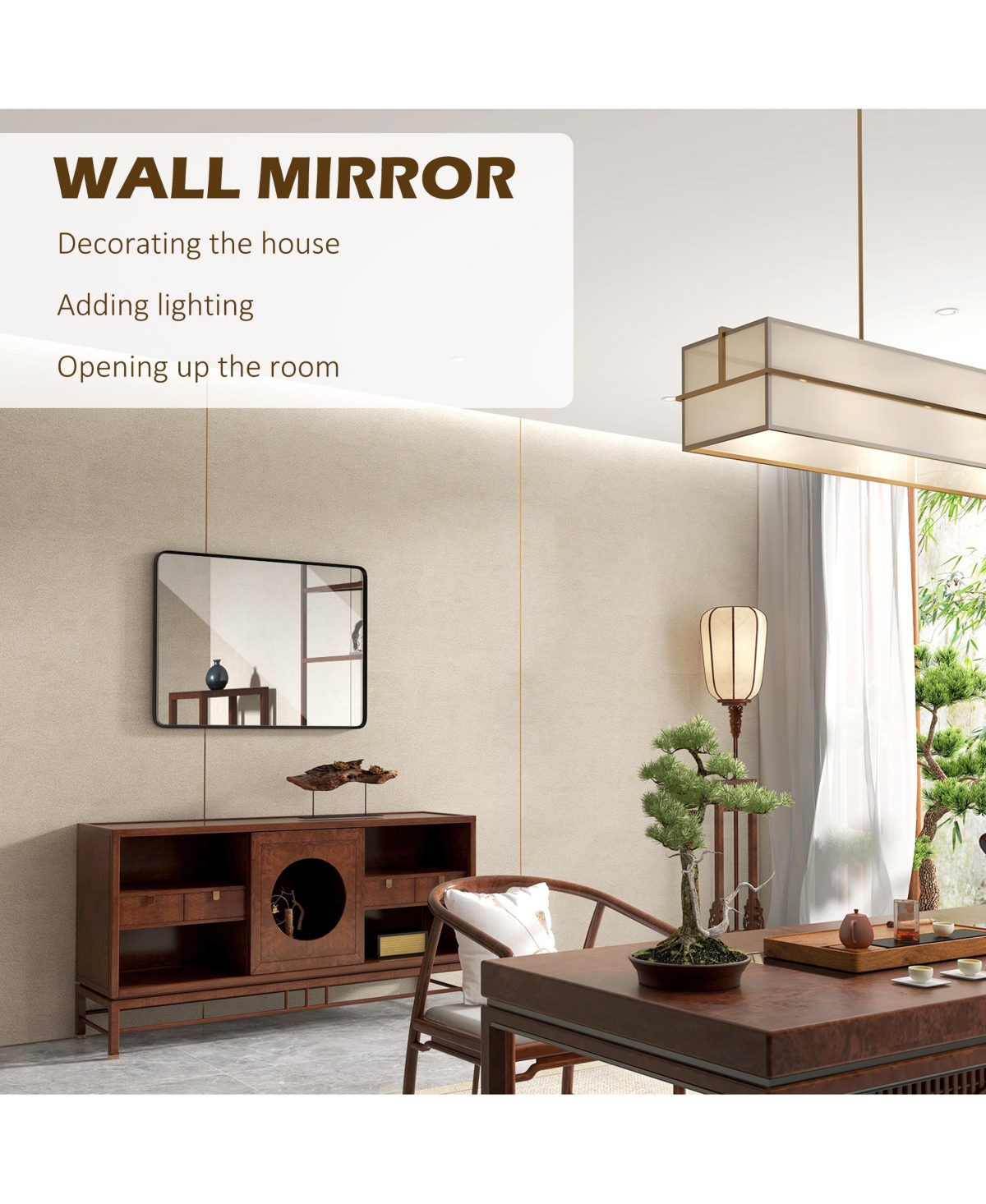 Streamdale Furniture 36 x 24 Inch Wall Mirror: Aluminum Frame, Decorative, Horizontal/Vertical