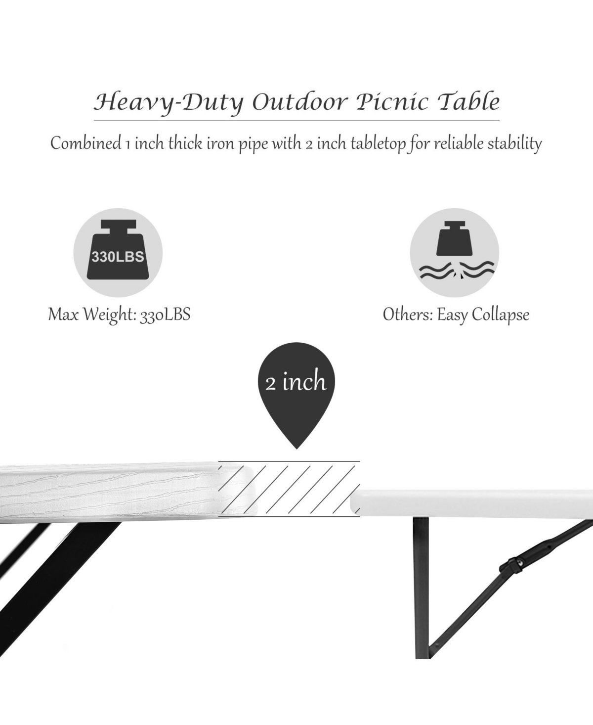 Costway Picnic Table Bench Set Outdoor Backyard Patio Garden Party Dining All Weather