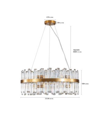 Luxury Crystal Chandelier, 23.6", Decorative LED Lighting