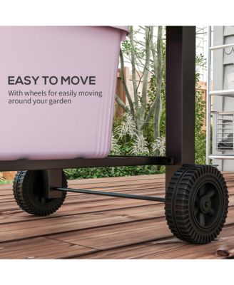 Portable Charcoal Grill with Thermometer and Wheels