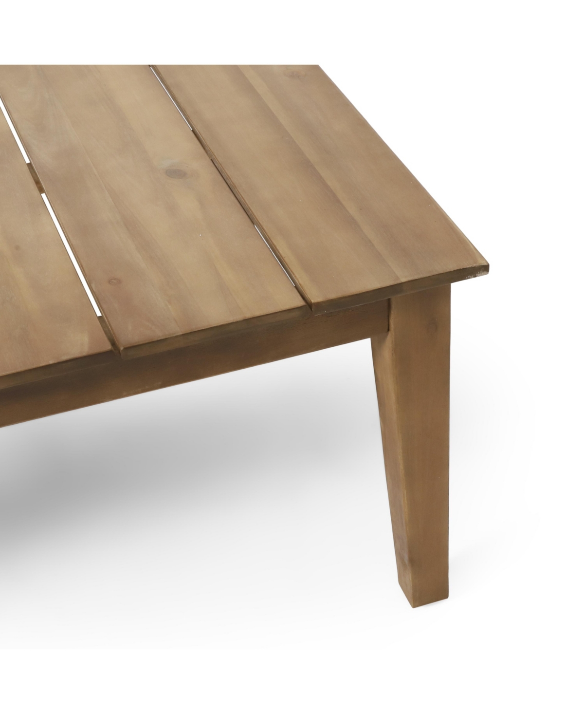 Acacia Wood Outdoor Coffee Table, Light Brown, 14" H X 23.5" W X 39.5" L