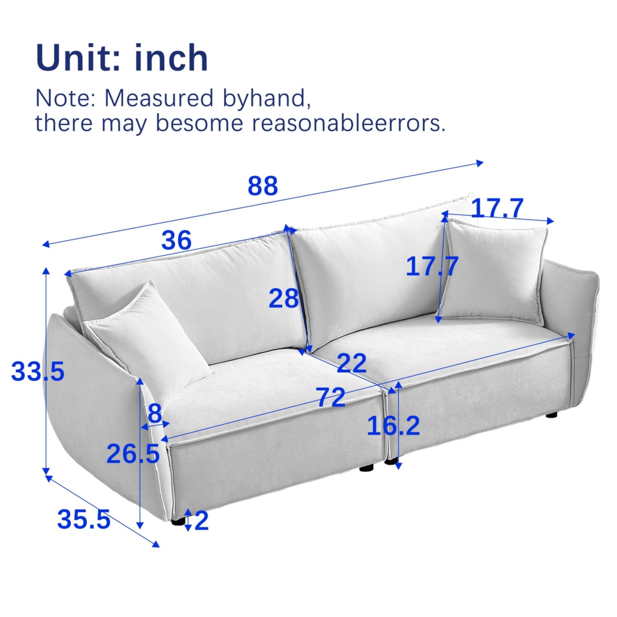 Streamdale Furniture Modern 3-Seater Sofa Combo with Linen Fabric
