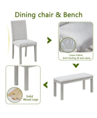 Rectangular Upholstered Small Space Bench Dining Table