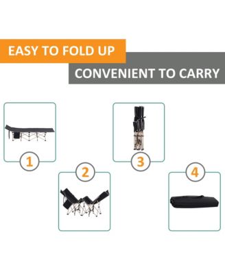 Folding Camping Cot for Adults with Storage